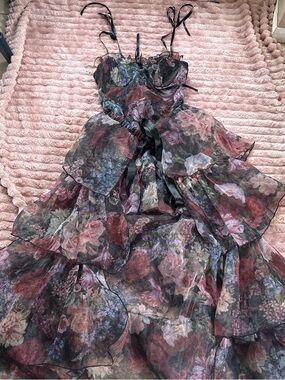 SHEIN Floral Print Dress with Removable Elastic Waist Skirt